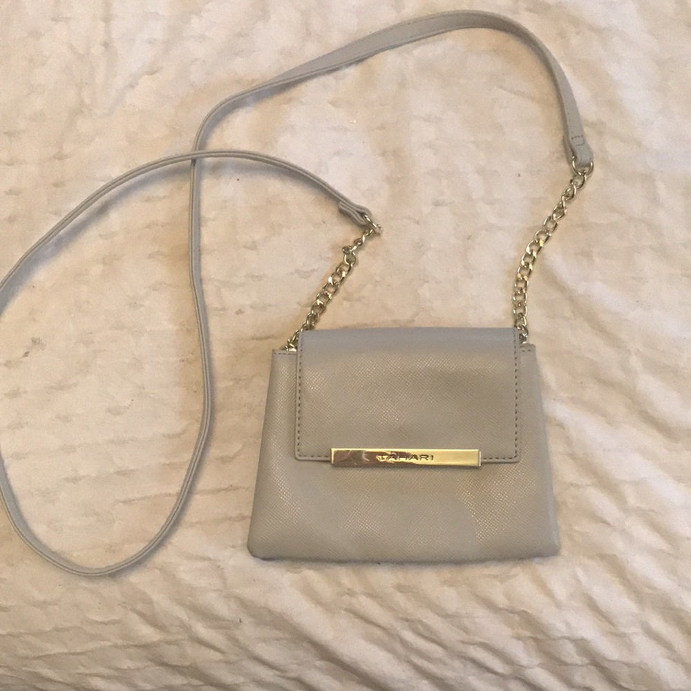 Tahari light gray crossbody bag - Picture 2 of 5